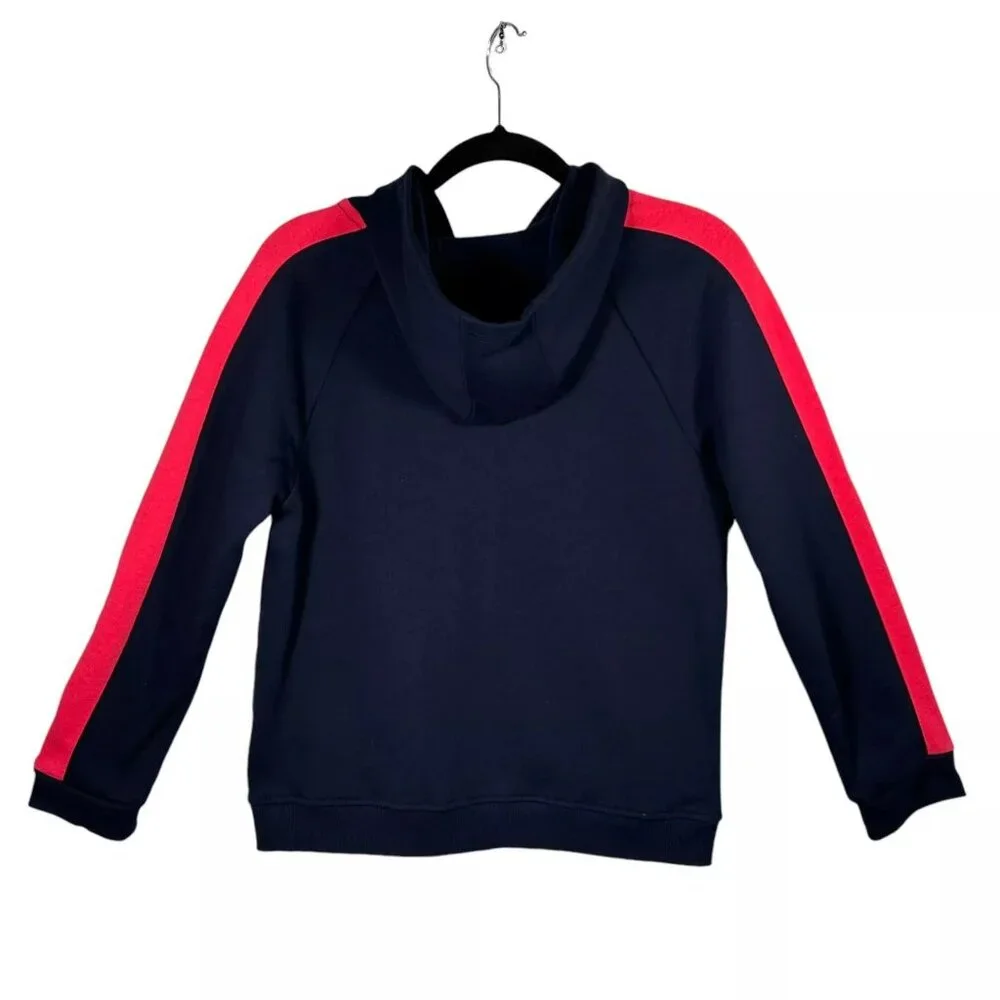 Tommy Hilfiger Youth Girl's Full Zip French Terry Sweater Sz L (14-16) Navy/Pink